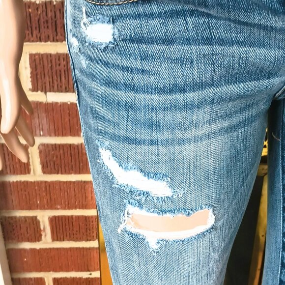 Abercrombie & Fitch Distressed Skinny Jeans 2 Embellished Low Rise Pants - Picture 9 of 14